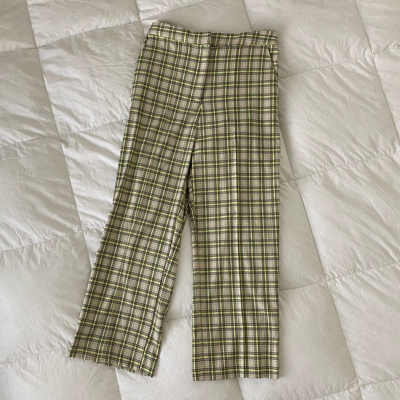 Topshop Pants - TOPSHOP Plaid Yellow Trousers 8 NWT